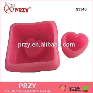 S3340 3d pillow with heart shape handmade silicone mould pillow shape silicone candle moulds