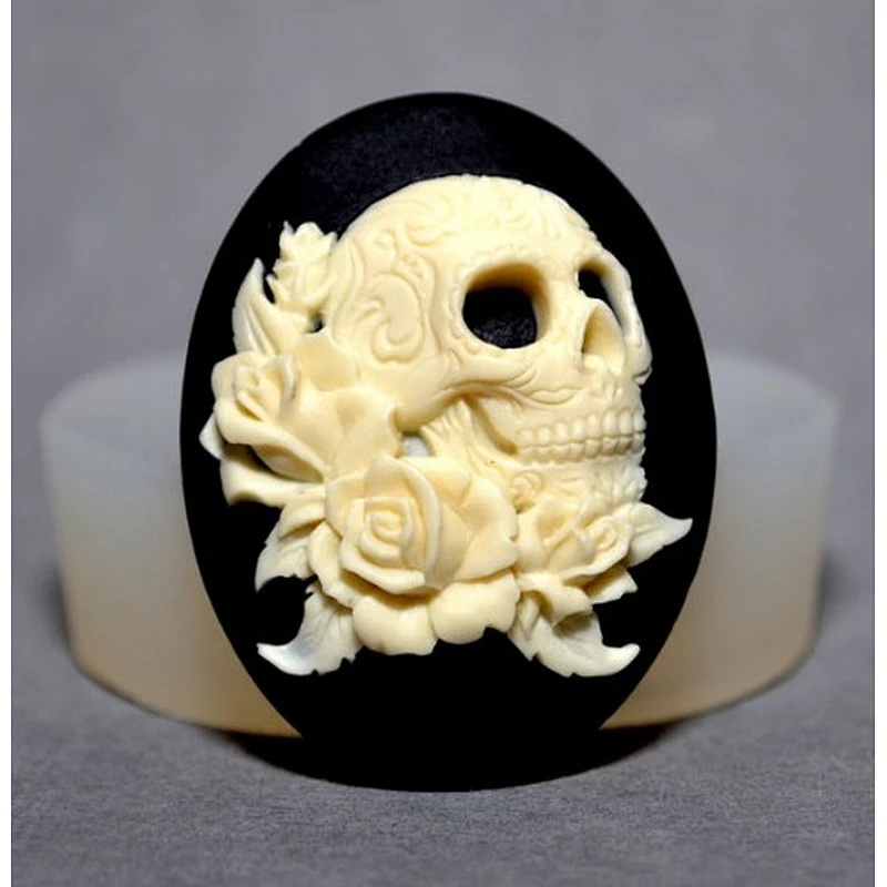 PRZY skull Christian rose chocolate fondant mold Silica gel mould for cake decoration baking tools
