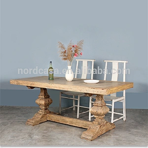 manufacturer solid wood material popular classic design wood rustic furniture dining table