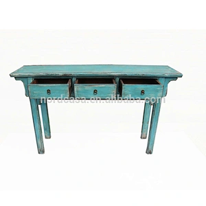 wholesale high glossy recycle pine wood shanny chinese antique style console table