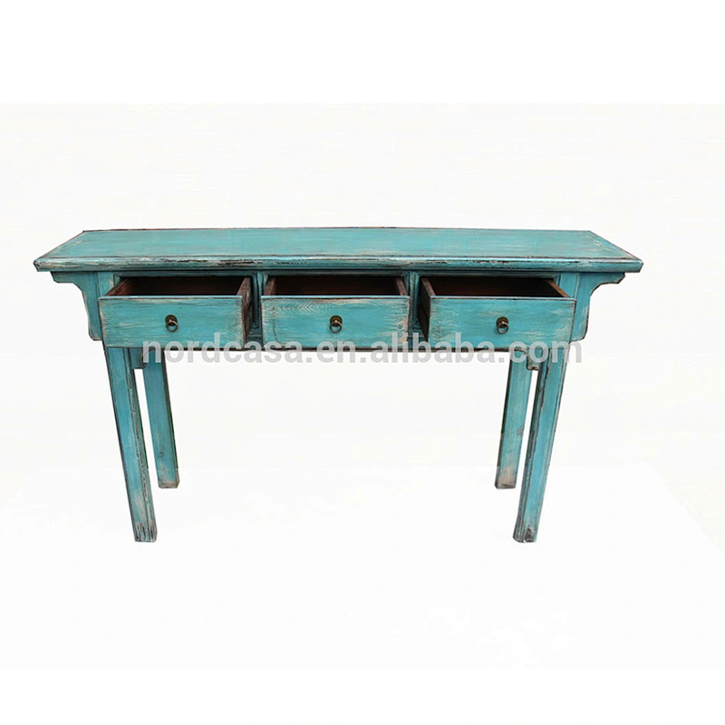 wholesale high glossy recycle pine wood shanny chinese antique style console table