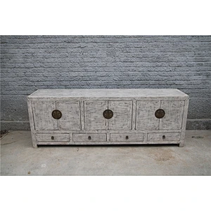 Chinese Antique TV stand& TV sideboard white wash finishes