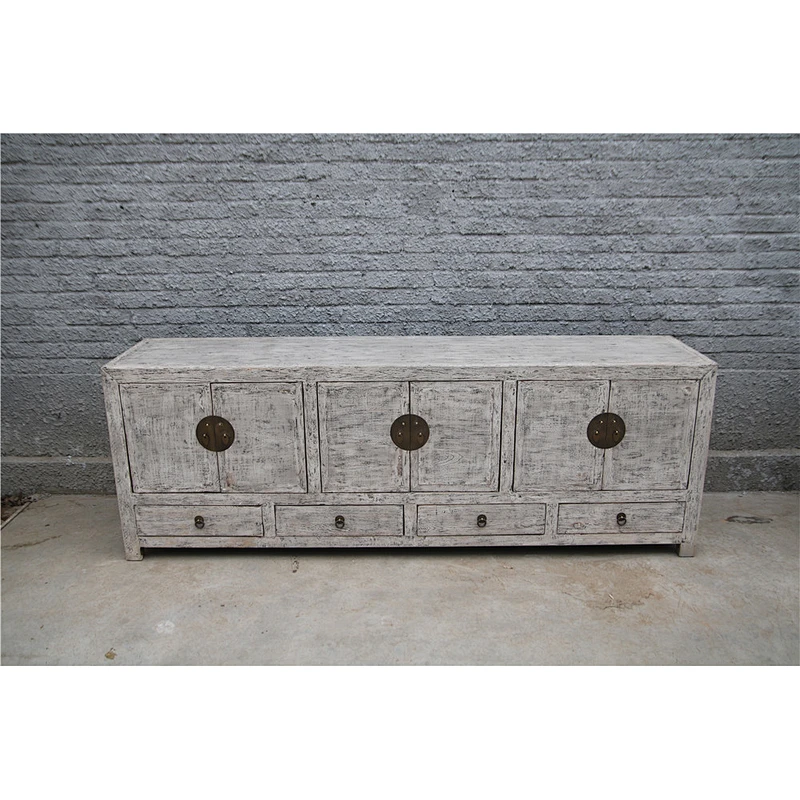 Chinese Antique TV stand& TV sideboard white wash finishes