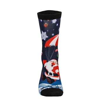 Wholesale High Technique Printing Happy Christmas Style Fashion Socks Print Woman Designer