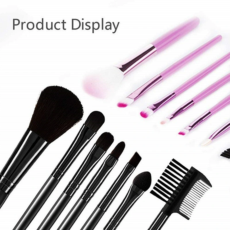 Beauty tools private label makeup powder blush eyebrow eyeshadow lip brushes 7pcs professional makeup brush set with bag