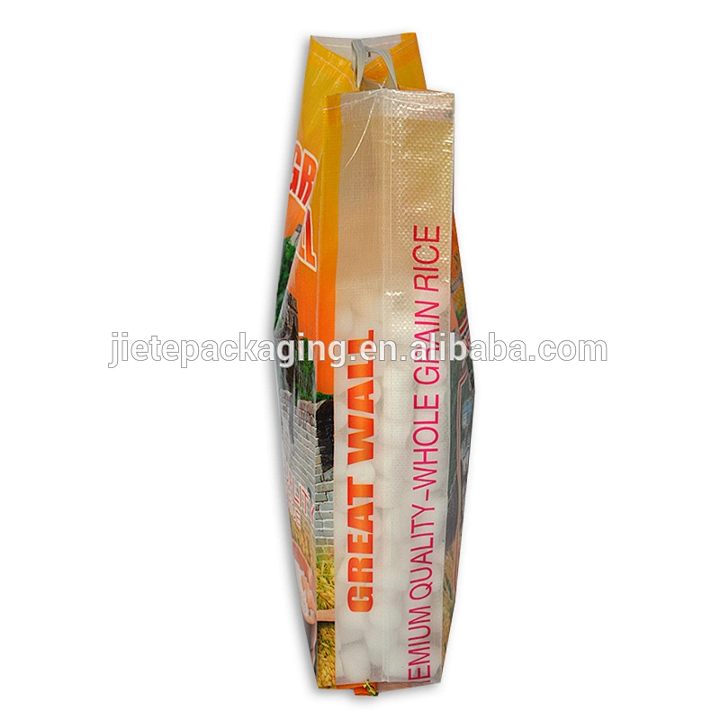 10kg portable rice bag Transparent woven bag Green food packaging bag