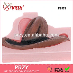 F2574 Flexible Silicone Cowboy Hat Mold Mould Great for crafts jewelry cabochons embellishments Food safe cake mold