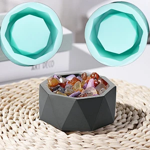 Geometry flower pot silica gel Cement decorations home concrete vase pots silicone molds