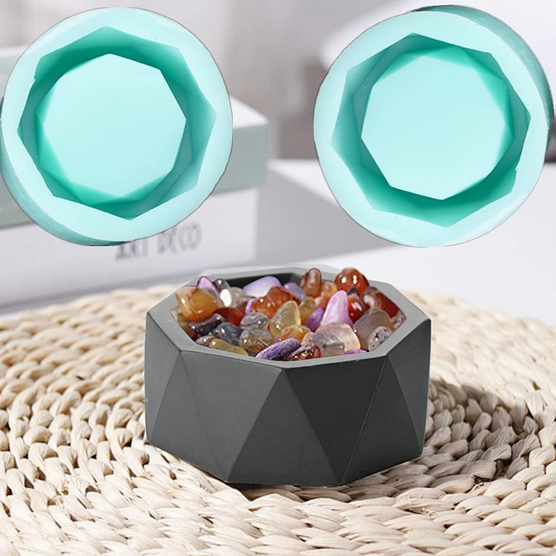 Geometry flower pot silica gel Cement decorations home concrete vase pots silicone molds