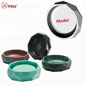 PRZY large concrete Ashtray silicone molds cement bowl mould Concrete tray office decorations Molds
