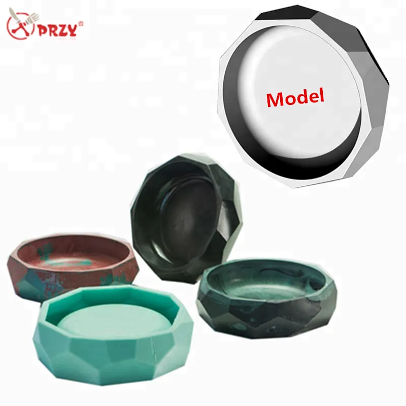 PRZY large concrete Ashtray silicone molds cement bowl mould Concrete tray office decorations Molds