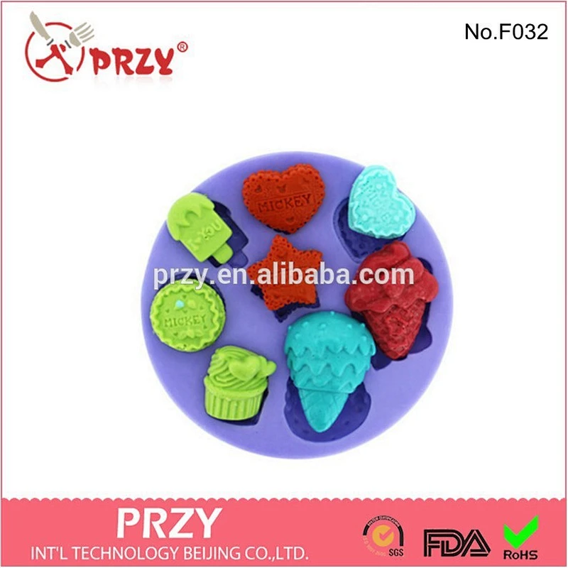 Ice cream cookie cake decorating silicone fondant mold silicone molds manufacture