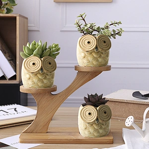 Cement mini  Owl flower pot Mold silica Concrete personality Vase pot molds for ceramics office decorations