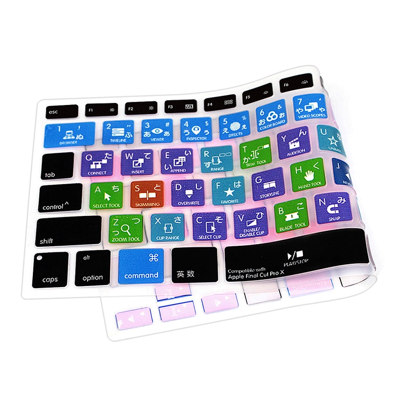 aliexpress drop shipping Final Cut Pro X Hotkeys Silicone Keyboard Cover For Macbook Pro 15 Inch japanese keyboard