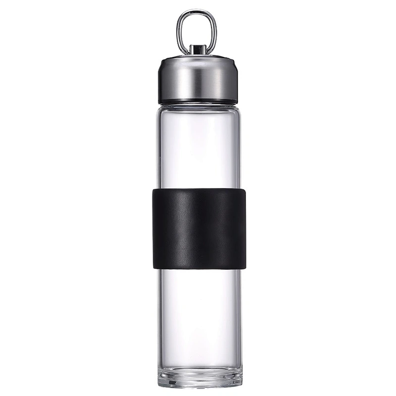 Guangzhou Manufactory Good Quality Glass Water Cup High Borosilicate Drinking Mug with Lid and Anti-heat Sleeve