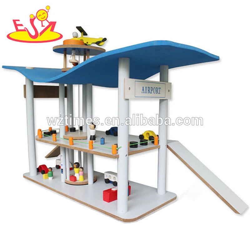 Wholesale hot sale kids wooden parking garage high quality baby wooden parking garage W04B031