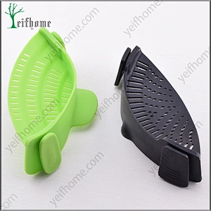 Silicon Clip-On Snap Pan Strainer Set For Draining Excess Liquid Clip Colander