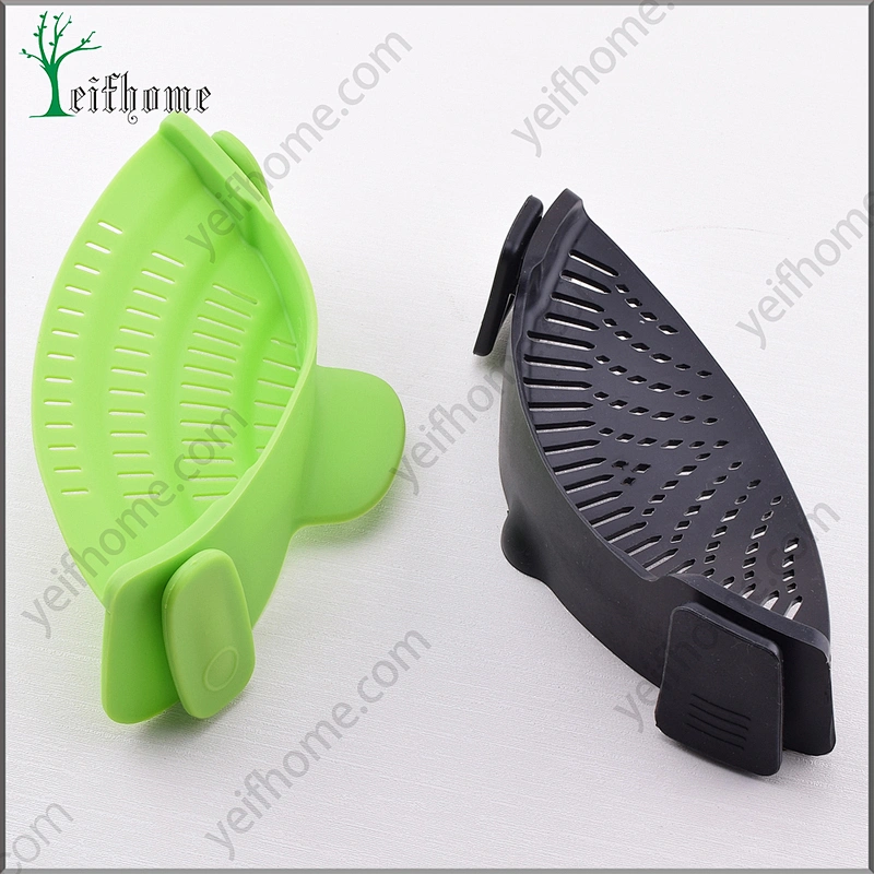 Silicon Clip-On Snap Pan Strainer Set For Draining Excess Liquid Clip Colander