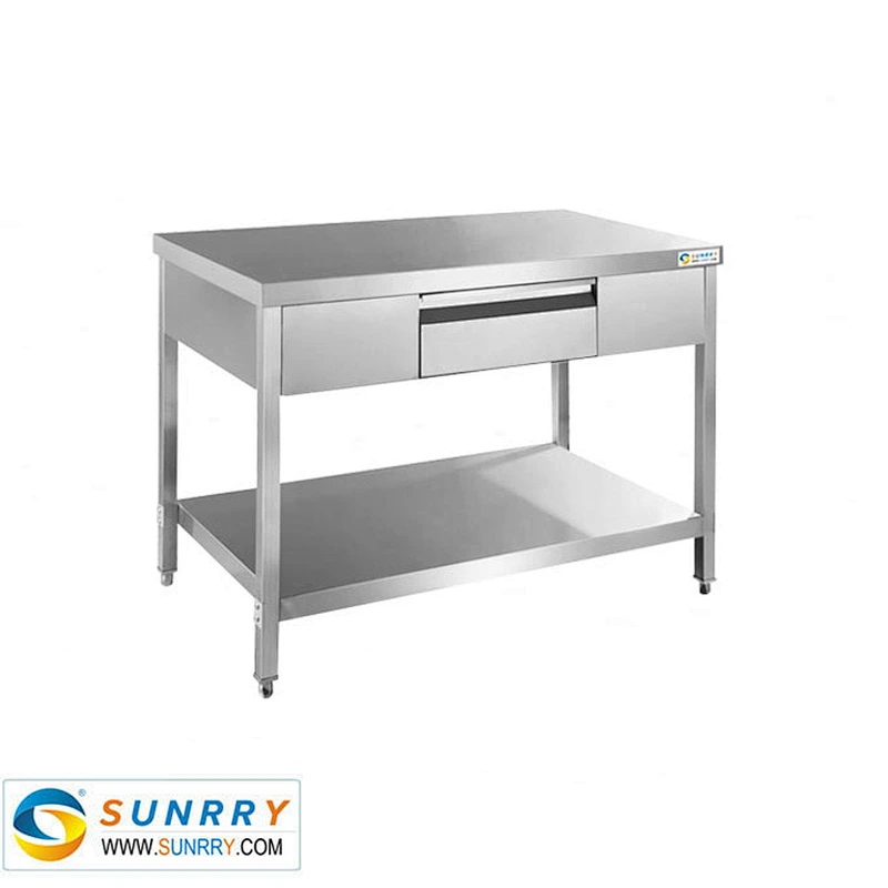 2018 hot sale stainless steel kitchen working table with one drawer for restaurant