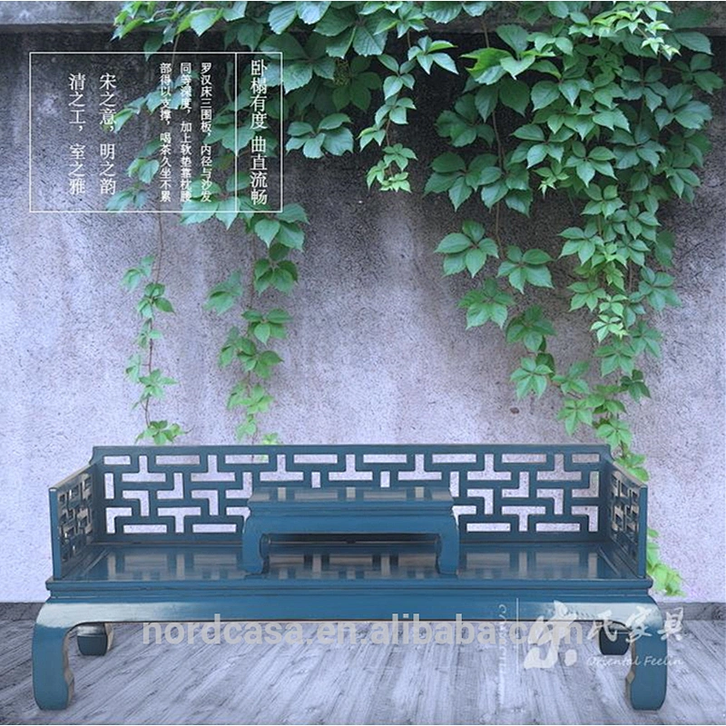 chinese antique style hand carved day bed