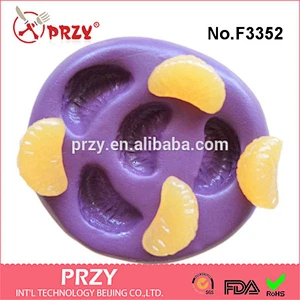 F3352 Tiny Orange Tangerine Slice Flexible Silicone Mold food grade silicone cake mold silicone molds for wholesale