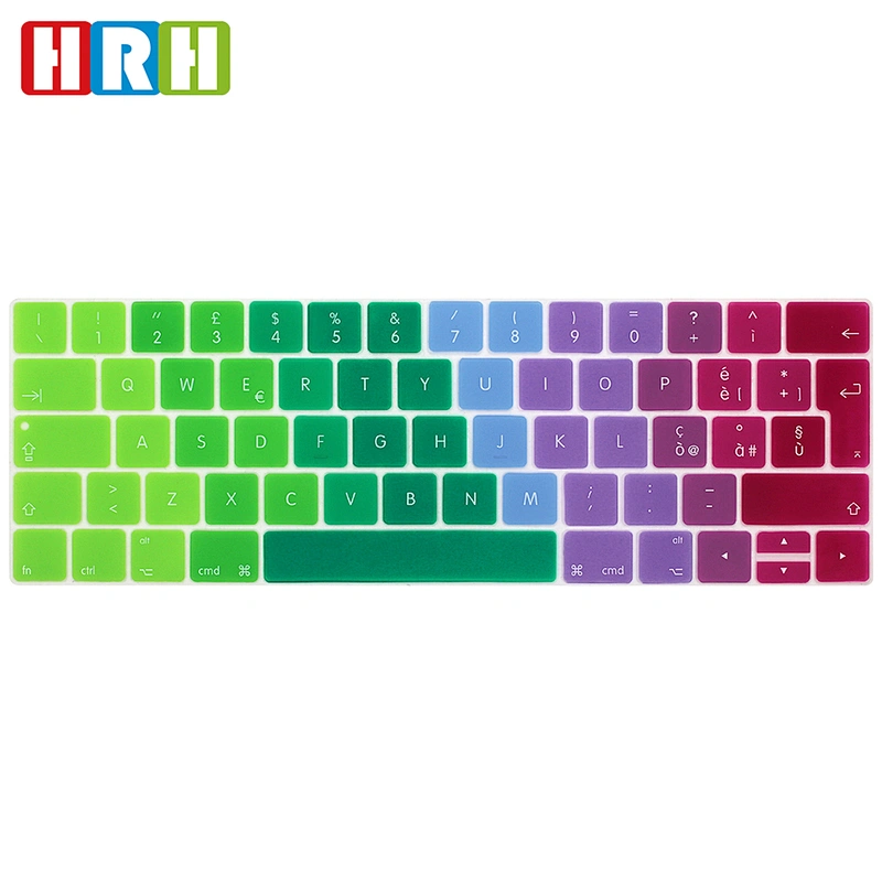 Rainbow Silicon Laptop Italian Keyboard Skin laptop keyboard cover for mac laptop skins Pro 15