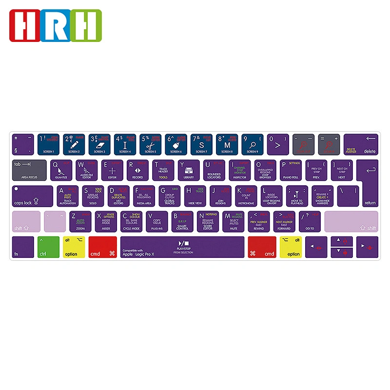 Diy Promotion Logic Pro X Shortcuts keyboard Skins Soft Tpu keyboard skin Dust cover For macbook  keyboard A1706 A1707 touch bar