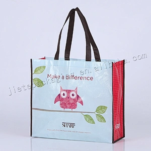 China supplier customized foldable stand up bopp laminated pp woven shopping bag