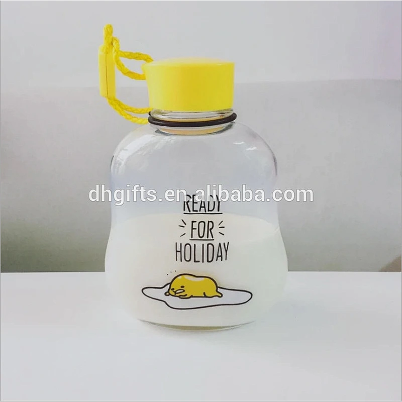 BPA Free custom high borosilicate glass water bottles with carrying straps