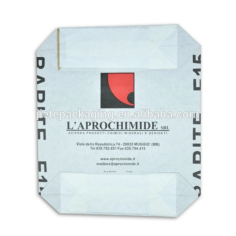 Low cost custom order square bottom kraft paper bag with logo printing for packing flour 25kg