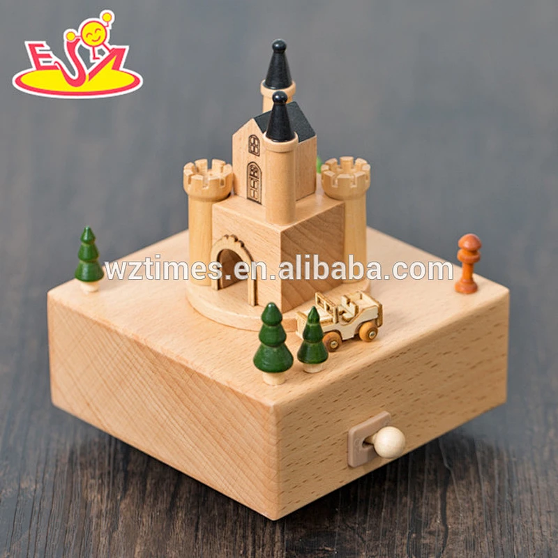 Customized cartoon wooden music boxes for babies educational toys wooden music boxes for babies W07B045