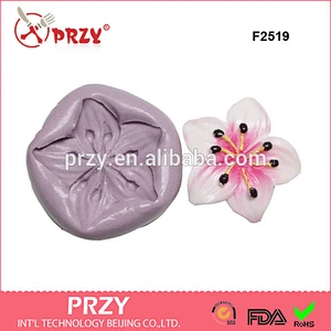 F2519 custom 3D fondant silicone soap molds for baking flower hibiscus flower fondant mould