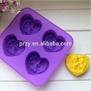 Top selling Handmade love heart silicone molds for soap