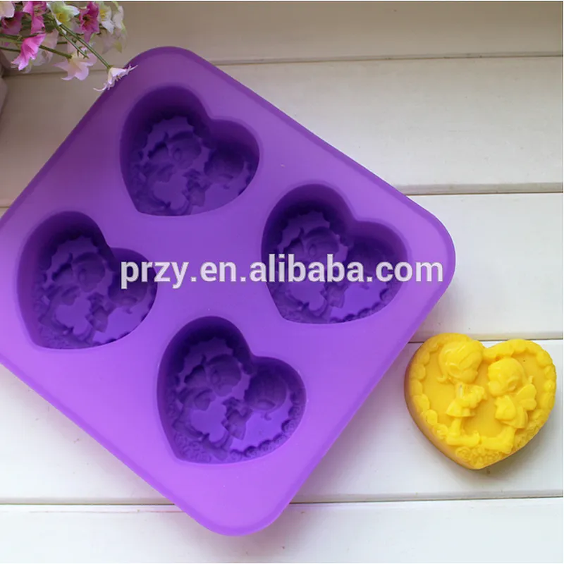 Top selling Handmade love heart silicone molds for soap