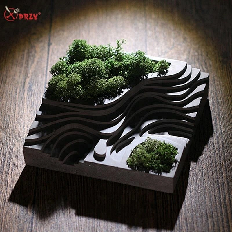 Original Cement terrace flower pot mold Aroma desk decoration mould Home Concrete planter molds