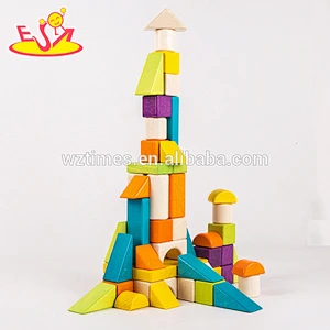 2018 Wholesale preschool wooden kids building blocks construction toys W13A131