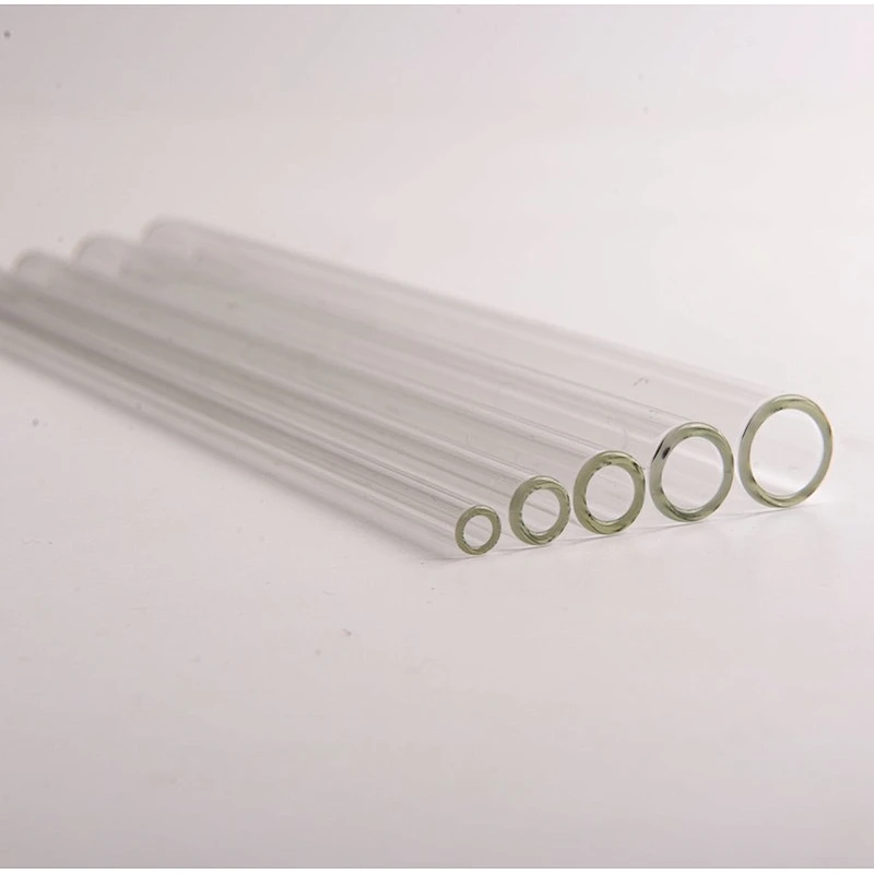 Recyclable Clear Glass Drinking Straw Straight Elbow Straw with Decaling