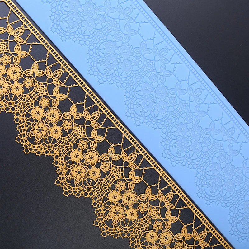 new Fondant cake lace mat mold  silica baking cake lace edge decoration molds silicone pad