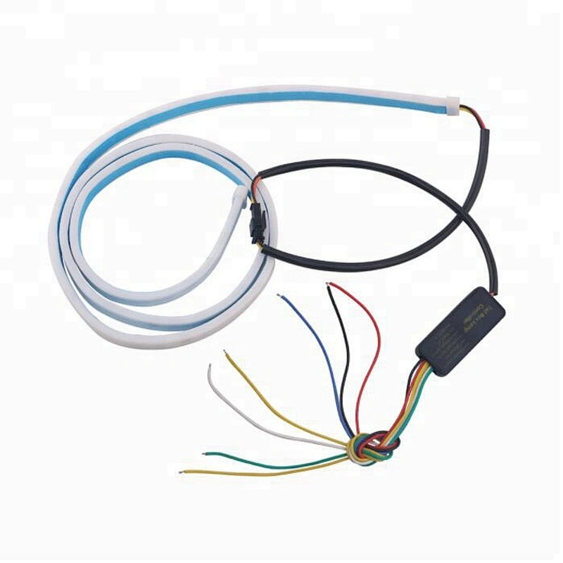 RGB flowing Flexible LED strip DRL Rear Trunk Tail gate Light Brake turn Signal Reverse Warning Flash for 12V Cars