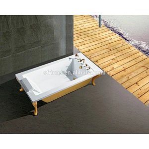 Orange acrylic stand alone soaker clawfoot freestanding bath tub for kids