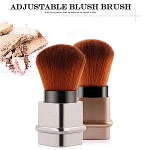 Cosmetic Brushes Custom Label-wholesale Mushroom Mini Travel Fan Brush Retractable Kabuki Makeup Brush Custom Logo