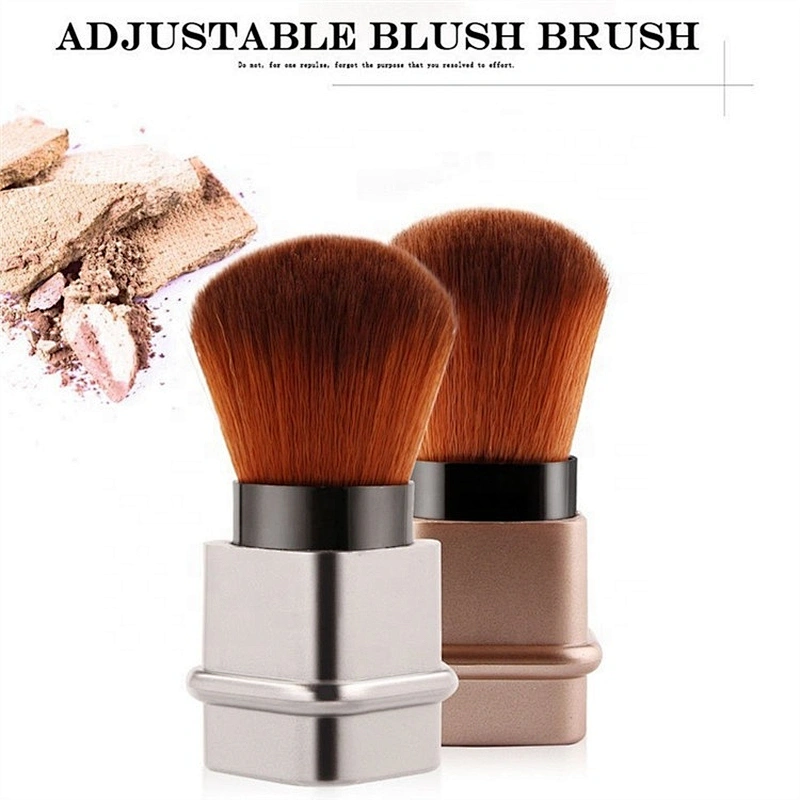 Cosmetic Brushes Custom Label-wholesale Mushroom Mini Travel Fan Brush Retractable Kabuki Makeup Brush Custom Logo