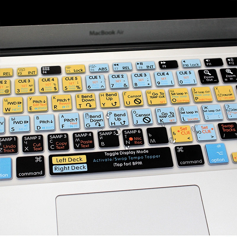 ODM Washable Serato Scratch LIVE Shortcuts Silicone Russian Laptop Keyboard Protector Factory For apple For Macbook Pro