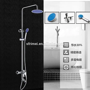 Luxury Brass Round Exposed Rain Shower Spray Set With Handheld Shower