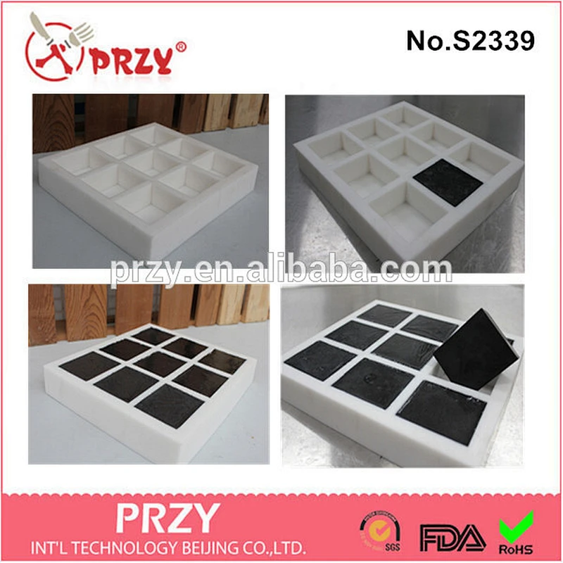 s2339 przy handmade 7*6*3cm silicone square soap mold