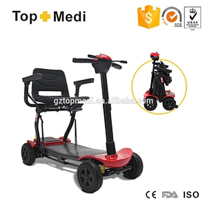 4 Wheels Full automatic remote control medical rehabilitation lightweight electric folding mobility scooter