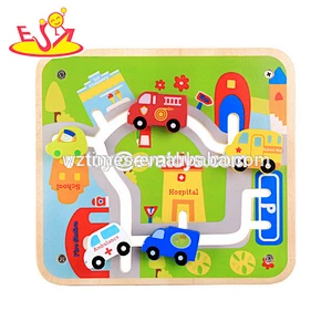 wholesale high quality baby wooden magnetic maze funny kids wooden magnetic maze W11H007