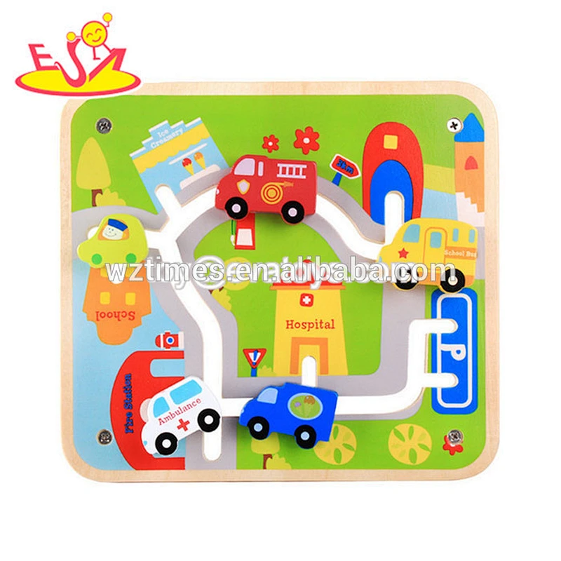 wholesale high quality baby wooden magnetic maze funny kids wooden magnetic maze W11H007