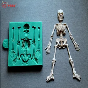 Skeleton halloween skeleton body mould Fondant Cake Decoration mold Handmaking silicone Molds