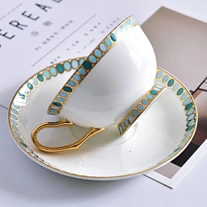 Small moq bone china porcelain coffee cup with saucer series